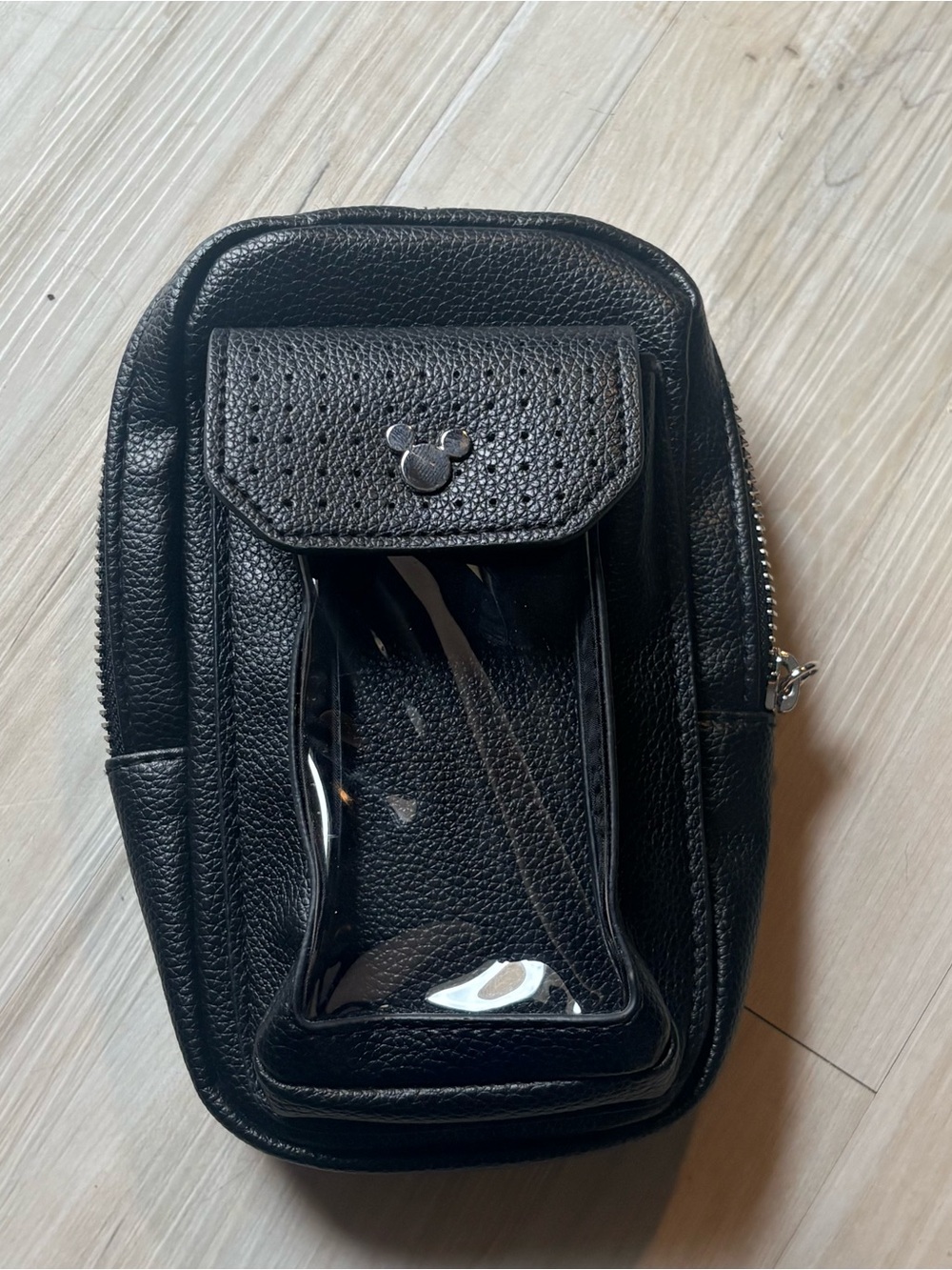 Black Disney parks pin collectors Pouch with Clear Window and Disney zipper